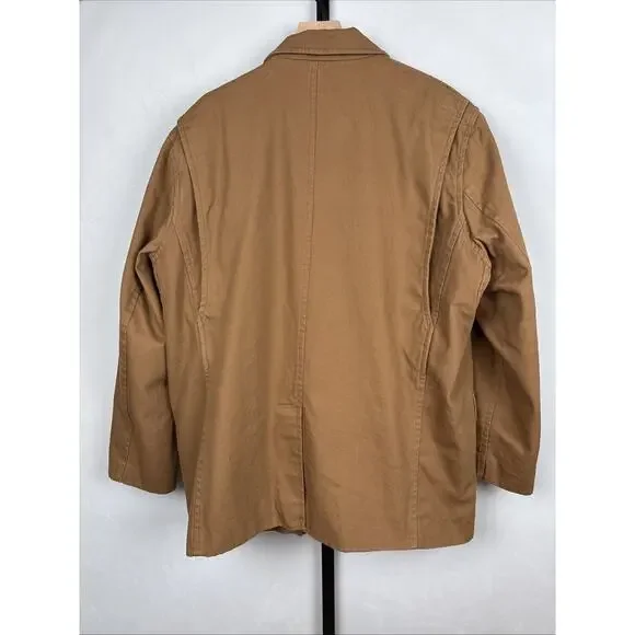 Duluth Trading Co Fire Hose Presentation Jacket Men's 2XL Brown Canvas Blazer